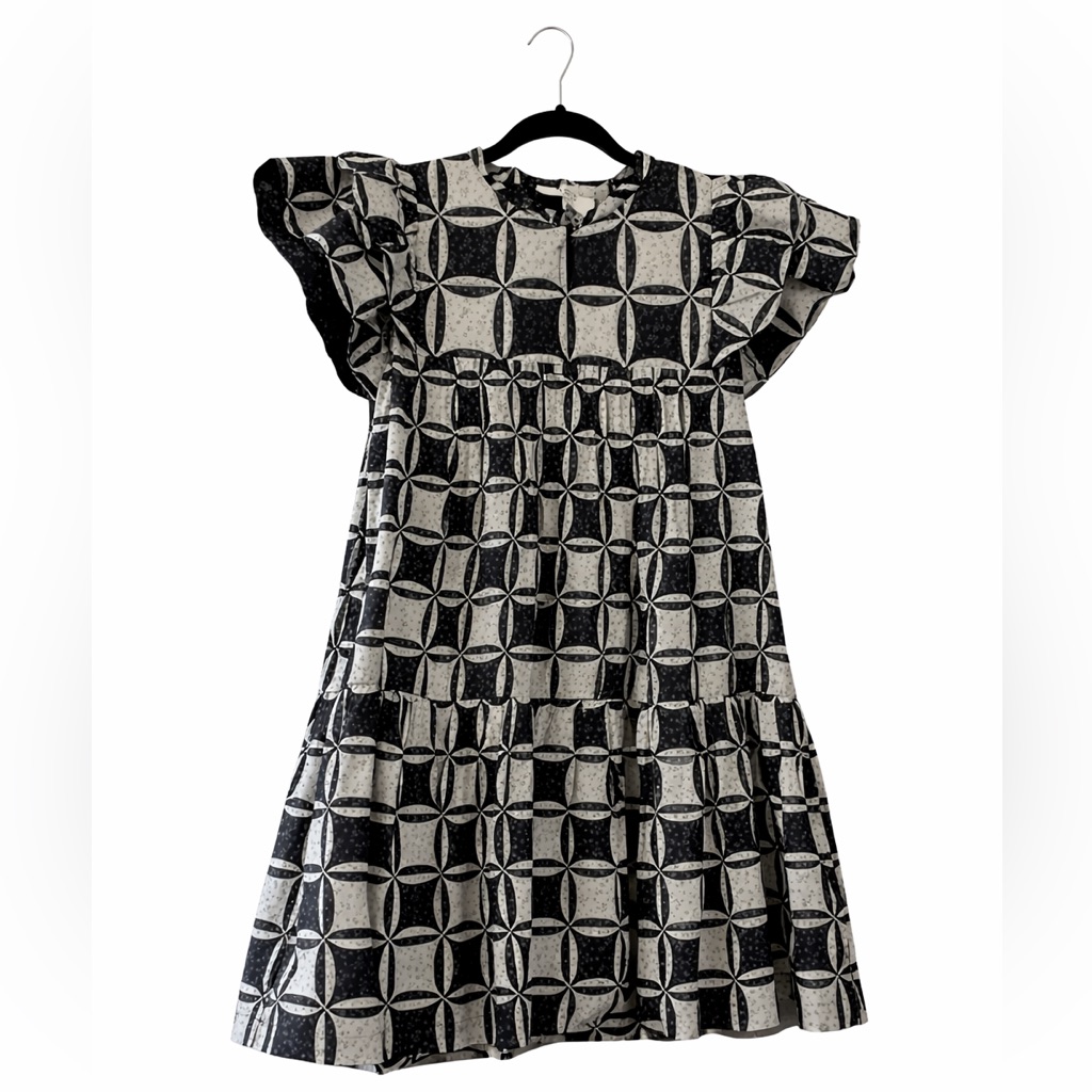 Sea New York Black And White Geometric Mini Dress
